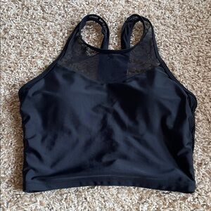 Sleek Black Mesh Sports Bra